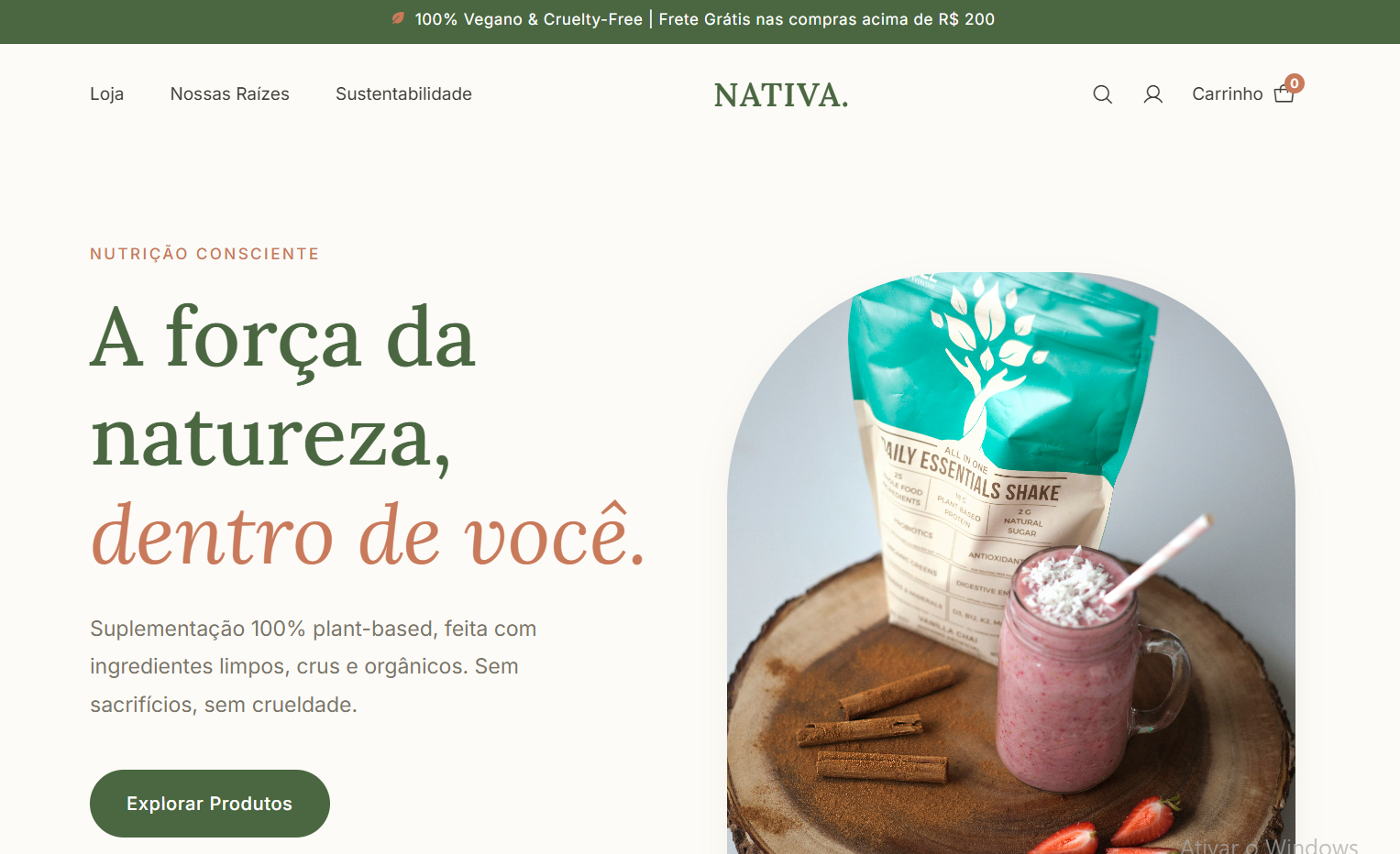 Página de Produtos Veganos